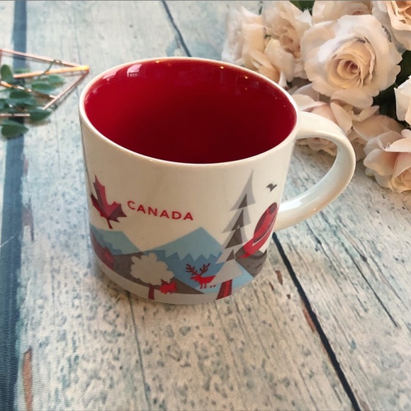 Starbucks 2017 Canada mug coffee cup red blue here